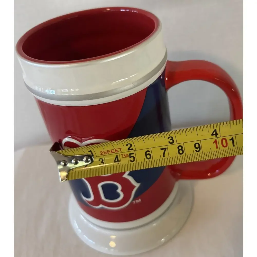 Boston Red Sox Sculpted Ceramic Tankard Mug by Boelter Brands Official Sticker - Picture 10 of 11